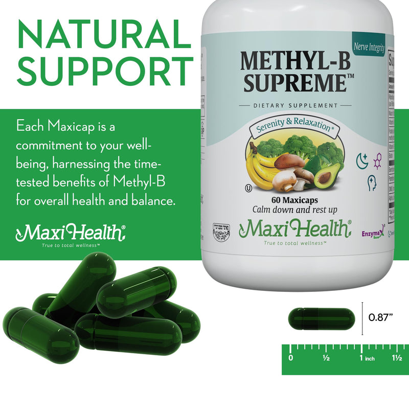 Stress B Complex – Methyl-B Supreme with Methylated B12, B6 & Folate | Kosher Vegan 60 Caps