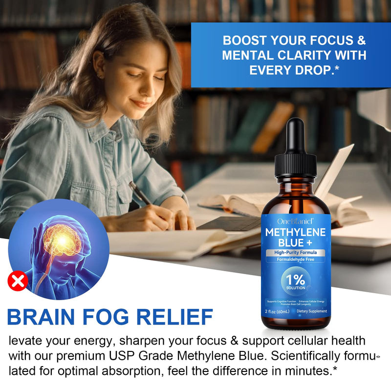 Methylene Blue 1% Solution – Pharmaceutical Grade Drops (2 oz Glass Bottle)