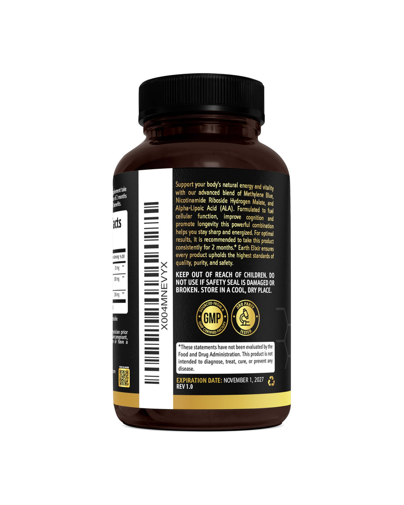 3-in-1 Methylene Blue Capsules – Pharmaceutical-Grade with ALA & NAD | 3 Month Supply