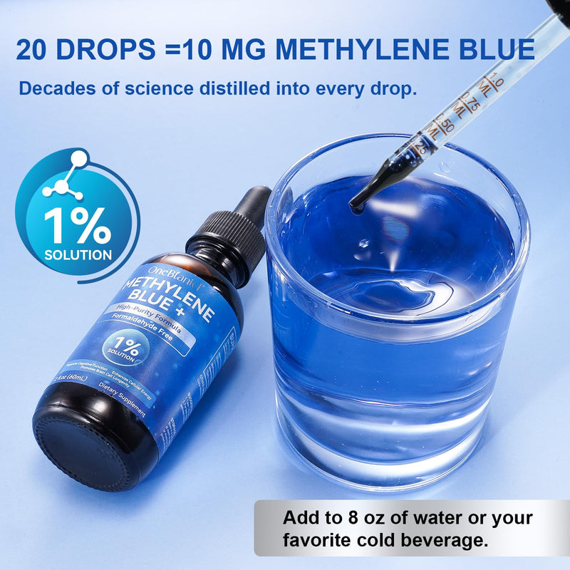 Methylene Blue 1% Solution – Pharmaceutical Grade Drops (2 oz Glass Bottle)