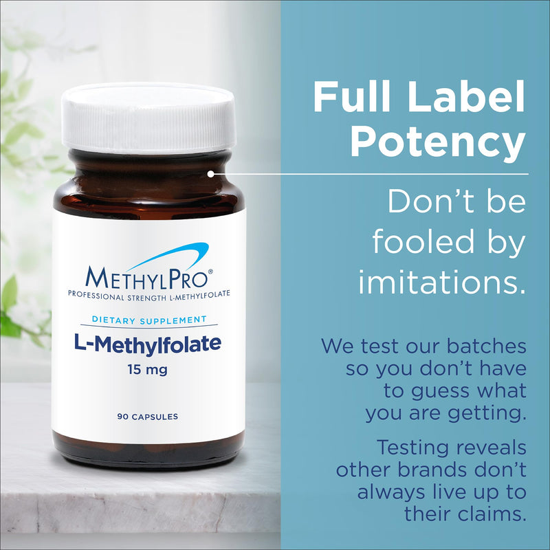 MethylPro B-Complex + L-Methylfolate 15 mg | Vegan B Vitamin Complex for Energy & Nerve Support