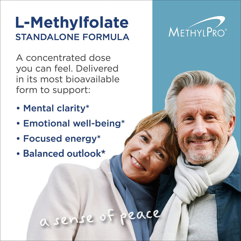 MethylPro L-Methylfolate 15 mg - 5-MTHF | Brain Health, Focus, Calm - 30 Capsules (Pack of 1)