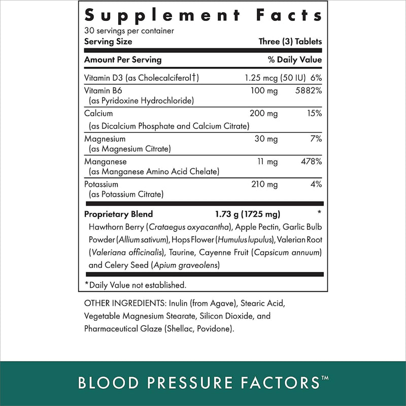 Michael's Blood Pressure Factors - 90 Vegetarian Tablets (2-Pack) | 60 Total Servings, Fluid Balance Support, Kosher
