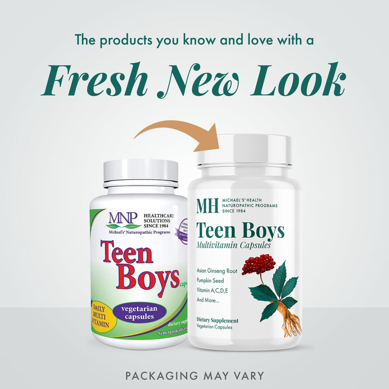 Teen Boys Daily Multivitamin – Michael's Health Naturopathic, 120 Vegetarian Capsules, Kosher