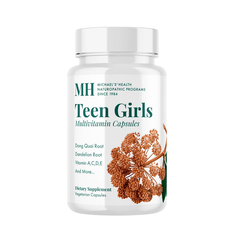 Michael's Health Naturopathic Teen Girls Multivitamin - Vegetarian, Kosher, 60 Capsules | 30 Servings