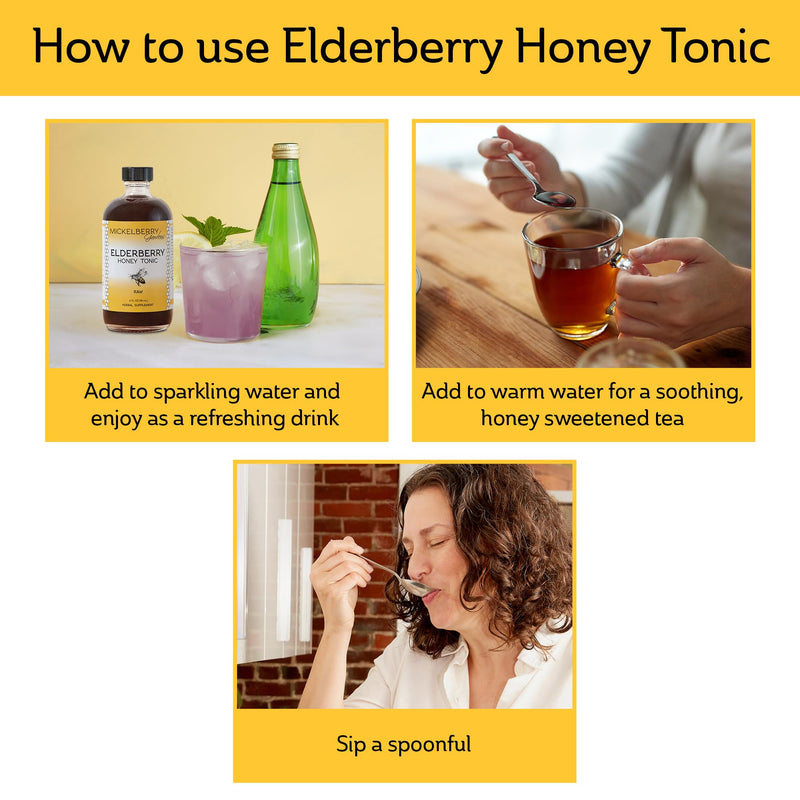 Mickelberry Gardens Elderberry Honey Tonic – Immune Support (4 oz, Pack of 2)