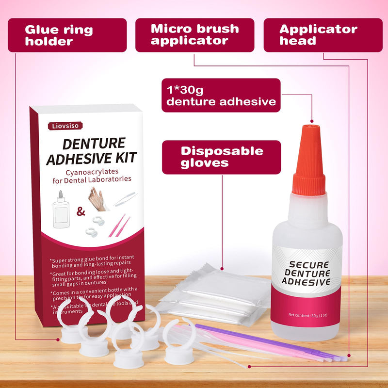 Dental Lab Instant Bonding Glue (1oz) for Denture Repair – Quick Bond, Lasts Days to Weeks
