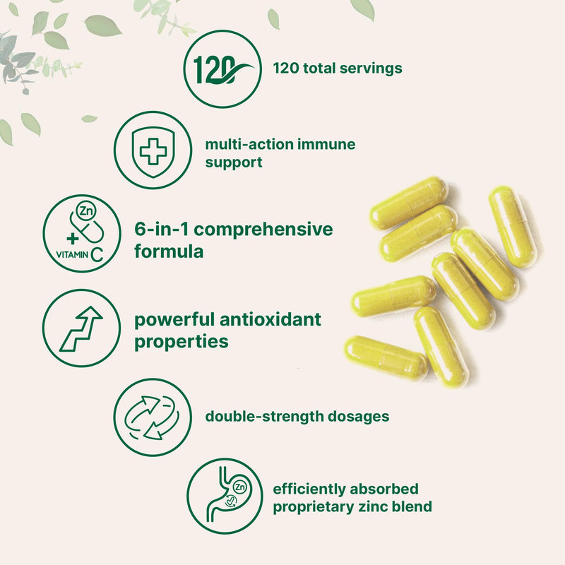 Micro Ingredients Zinc Quercetin with Vitamin C – 240 Capsules | Immune Support (Quercetin 500mg, Vitamin C 500mg, Zinc 50mg)