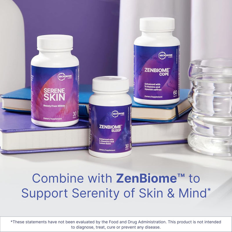 Microbiome Labs SereneSkin - Spore Probiotic Complex with Citrus Polyphenols for Skin Clarity & Gut Health | Daily Skincare Probiotic (60 Capsules)
