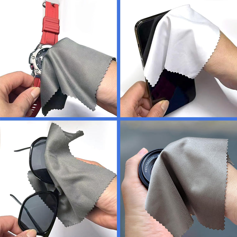 Microfiber Cleaning Cloths (30 Pack) – 6x7in for Eyeglasses, Lenses & Screens