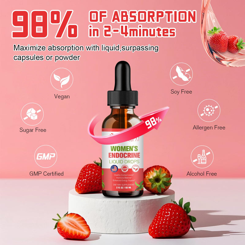 Migcopat Women Endocrine Liquid Drops – Hormone Balance, Cortisol Support, Gut Health, Mood & Sleep