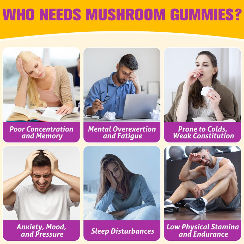 Mushroom Gummies 4000mg – Brain Support, Focus & Immunity (180 Gummies)