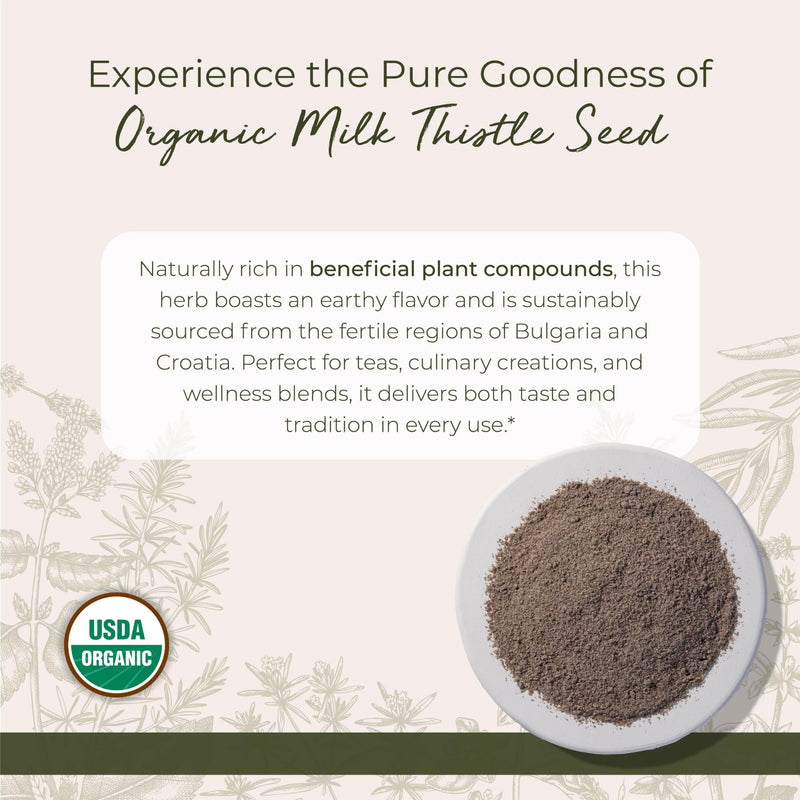 Starwest Botanicals Organic Milk Thistle Seed Powder - Ground Milk Thistle, Kosher & Non-GMO, 1 lb Bulk