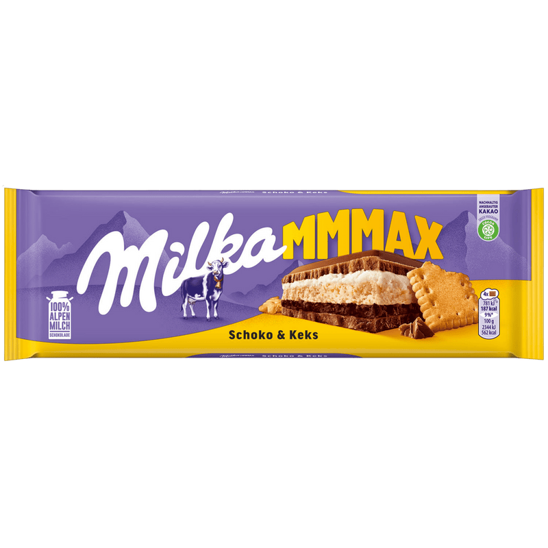 Milka Mmmax | Cookie & Chocolate Milk Chocolate | 300g Large Bar - InStock
