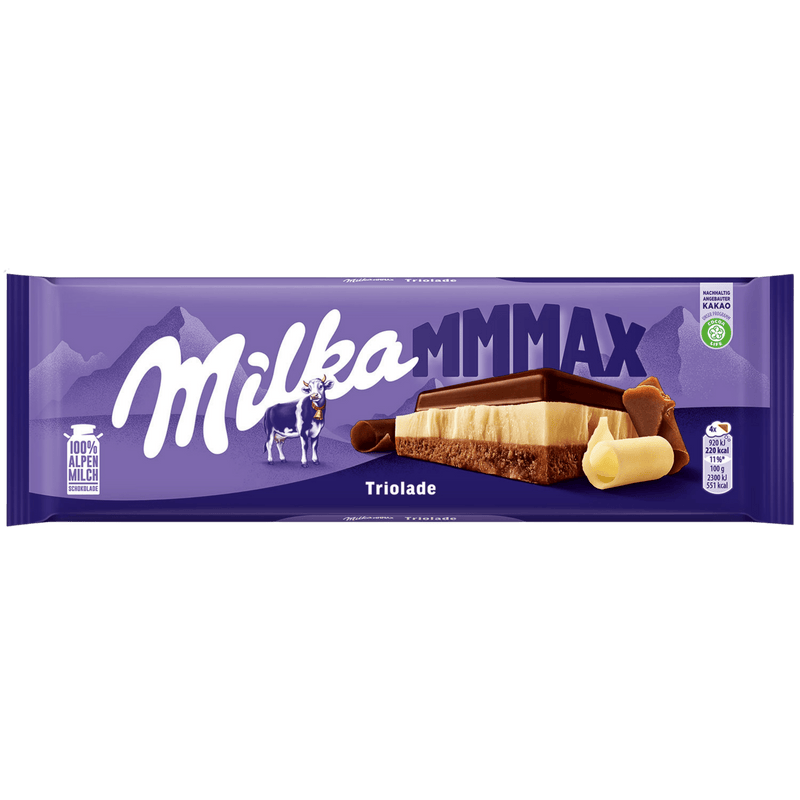 Milka Mmmax | Triolade Milk Dark White Chocolate | 300g Large Bar - InStock