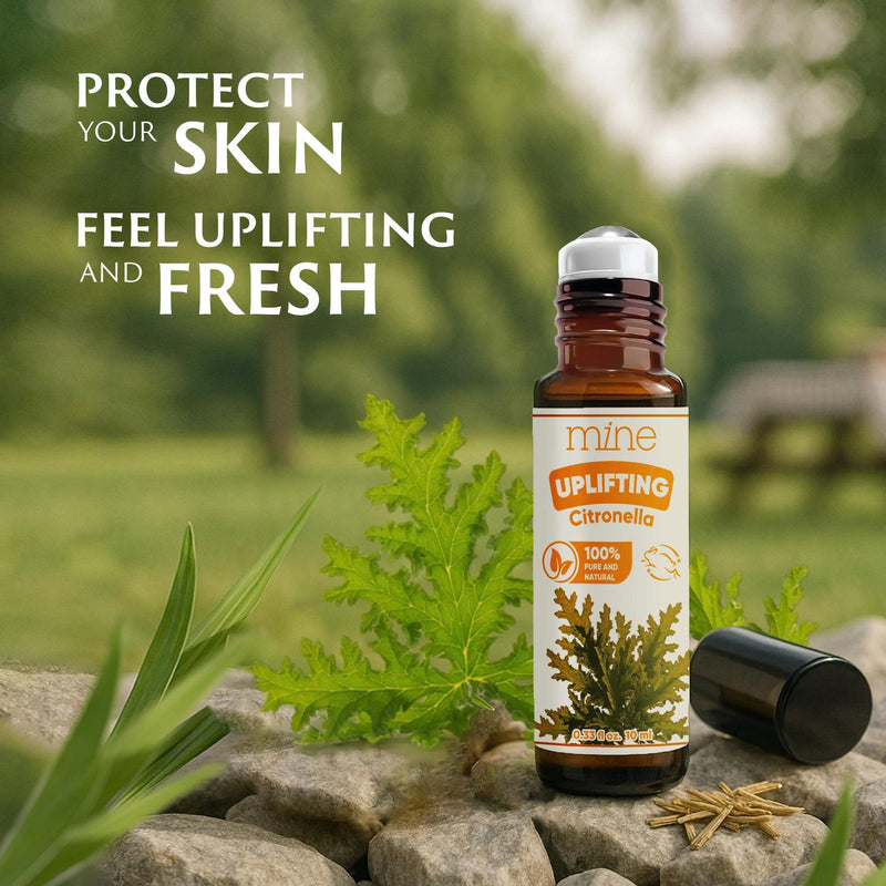 Mine Citronella Oil Roll On – 100% Natural Citronella Essential Oil for Skin, Roller for Outdoor Camping, Hiking, Picnics, Travel