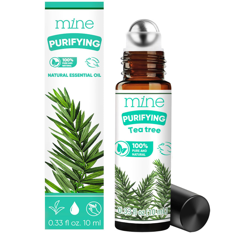 Mine Tea Tree Essential Oil Roll On - 100% Natural Tea Tree Oil for Skin, Face