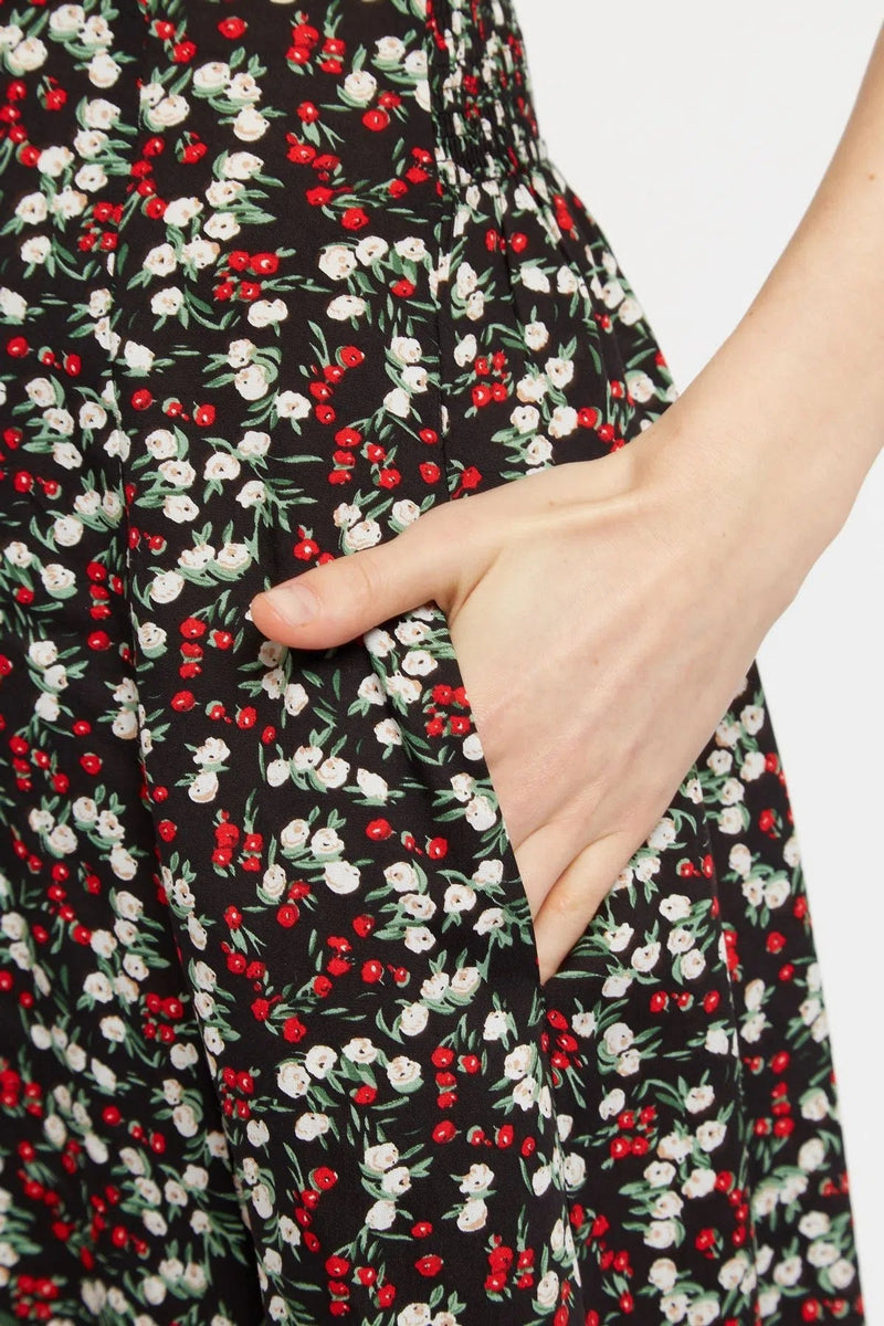 Louche Minerva Jolly Ditsy Print Puff Sleeve Midi Dress