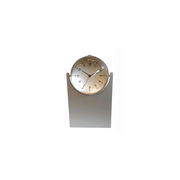 Miniature Clock Globe with Display Photo or Logo Silvertone Plated Solid Brass IMP422 - CLEARANCE NEEDS RE-BATTERY - InStock