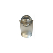 Miniature Clock Globe with Display Photo or Logo Silvertone Plated Solid Brass IMP422 - CLEARANCE NEEDS RE-BATTERY - InStock