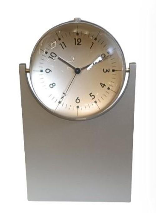 Miniature Clock Globe with Display Photo or Logo Silvertone Plated Solid Brass IMP422 - CLEARANCE NEEDS RE-BATTERY - InStock