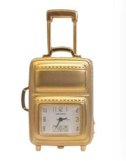 Miniature Clock Gold Plated Travel Bag Solid Brass IMP608G - CLEARANCE NEEDS RE-BATTERY - InStock