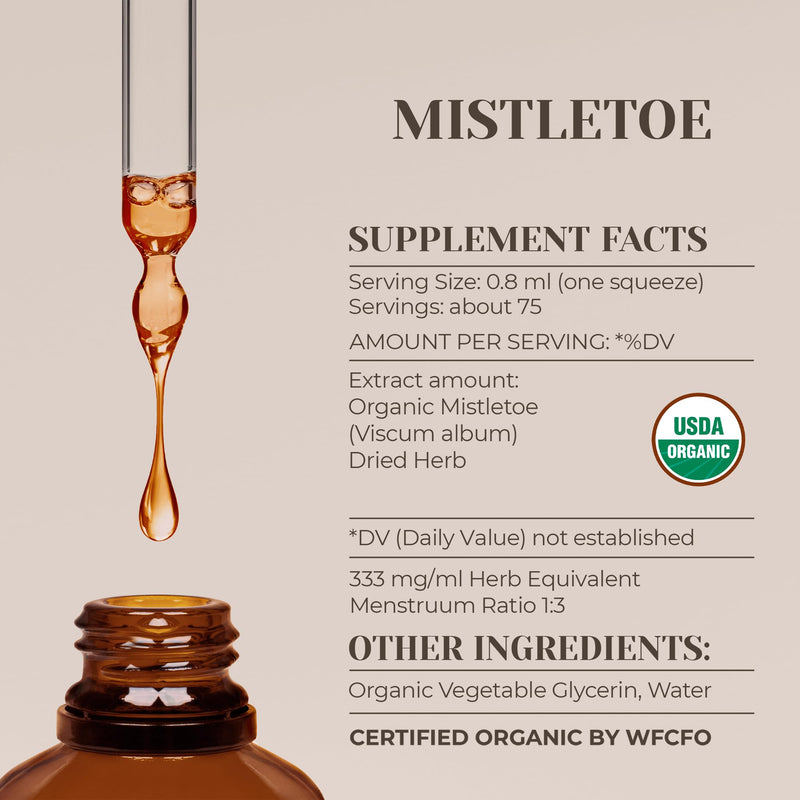 Mistletoe USDA Organic Alcohol-Free Extract | High-Potency 2 oz