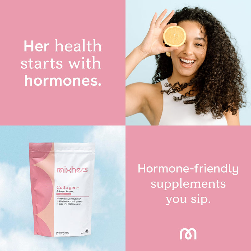 Mixhers Collagen Powder - Vanilla Cream, 30-Day Beauty Support