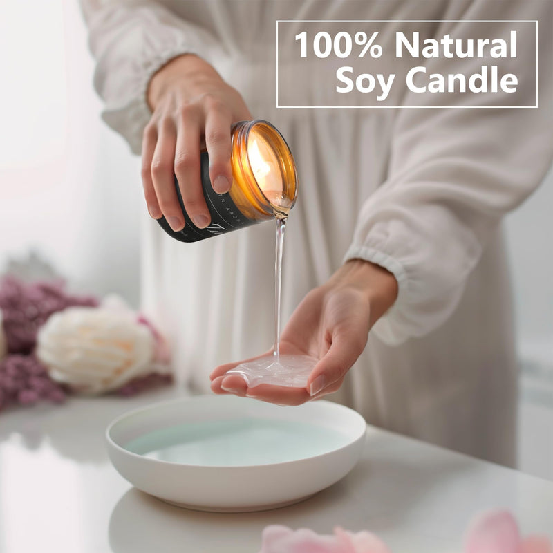 MOASITN Sandalwood Scented Candles – Natural Soy Aromatherapy, Handmade 7oz Jar Gift for Women & Men