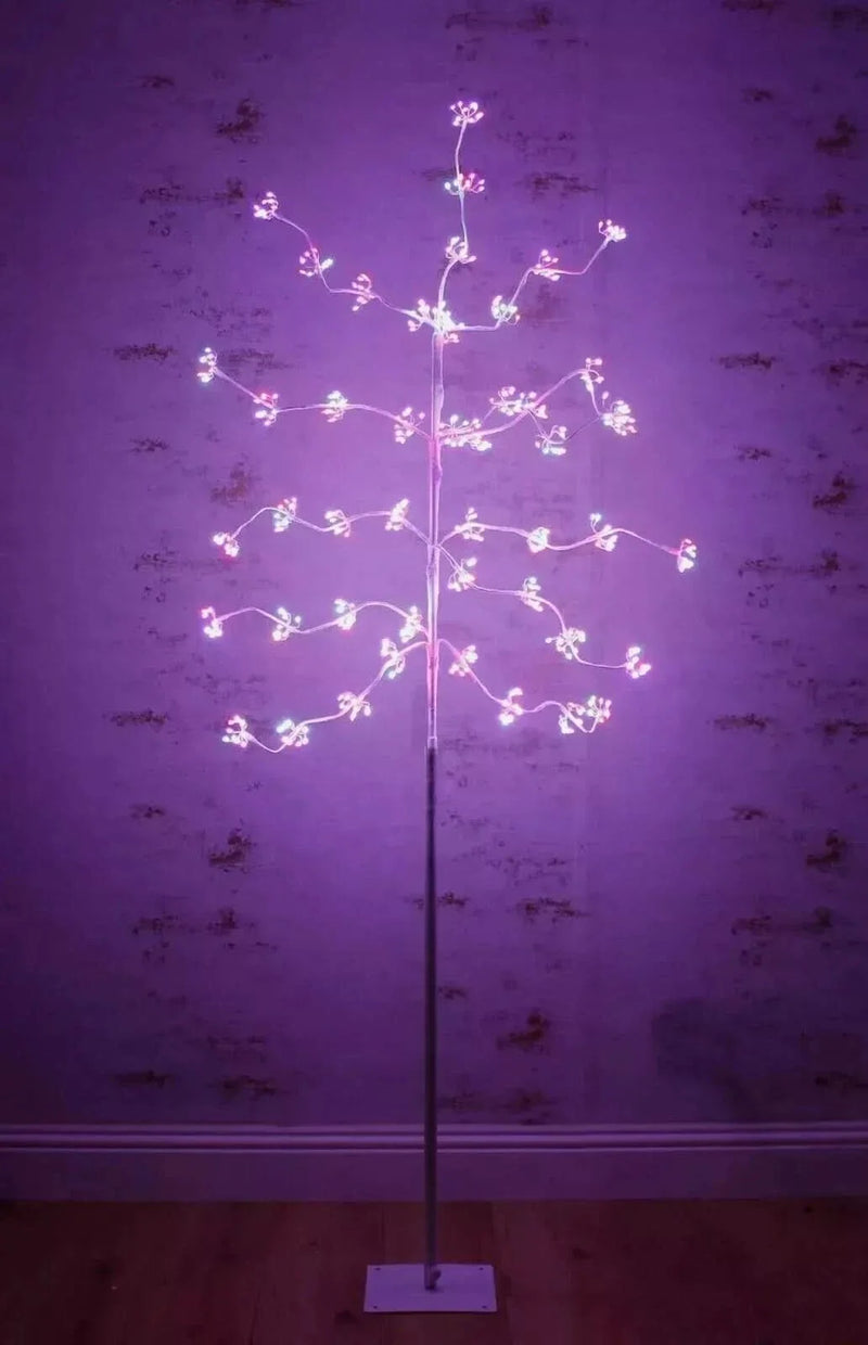 180cm White Christmas Twig Tree with 480 Multicoloured LEDs