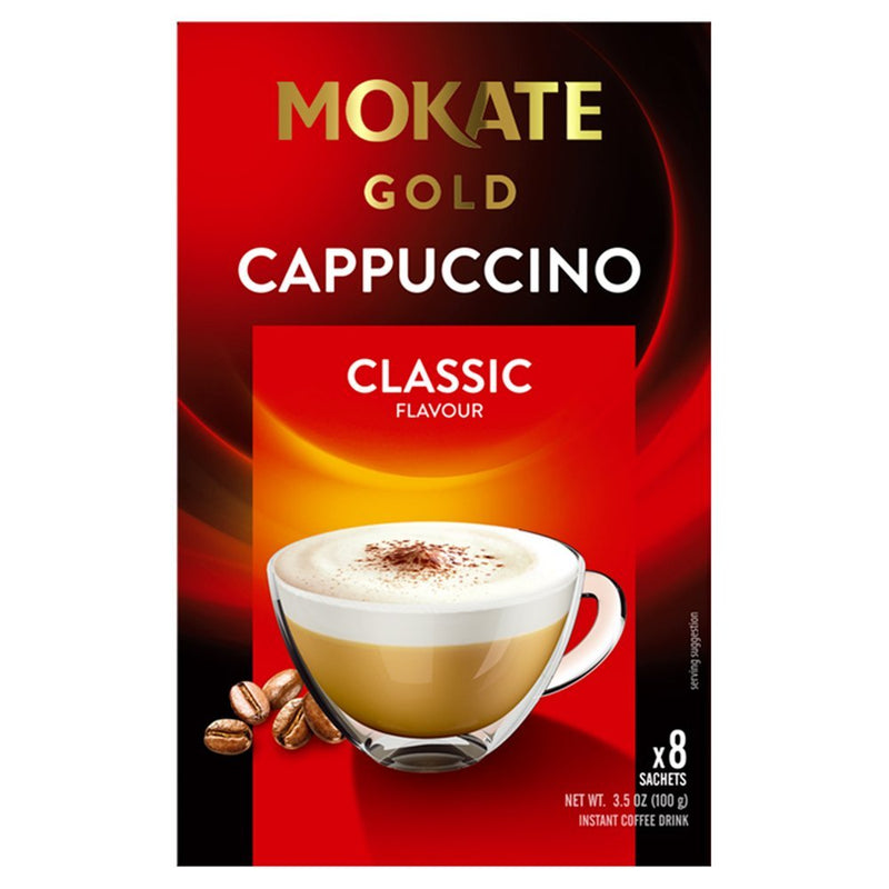 Mokate Gold Cappuccino Classic Flavour Instant Coffee Drink 8 x 12.5g PMP (Box of 12)
