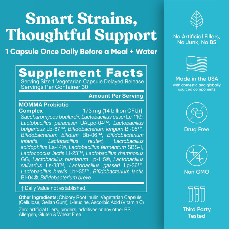 Momma Prenatal Probiotics – Gut Health for Mom & Baby | Pregnancy & Nursing