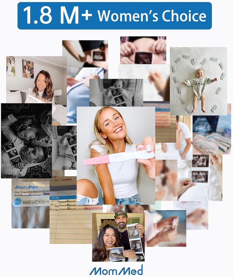 MomMed Pregnancy Test Strips – 30 Count, Early Detection, Over 99% Accurate, 30 Free Urine Cups
