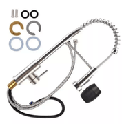 Monobloc Silver Kitchen Sink Mixer Taps with Pull Out Hose Spray Single LeverTap - InStock