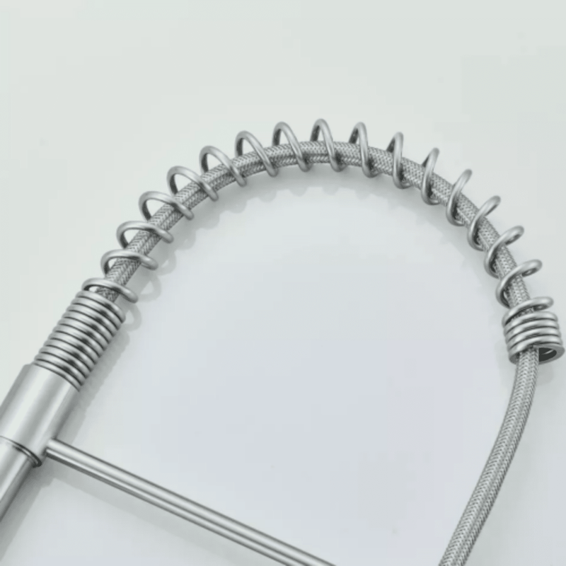 Monobloc Silver Kitchen Sink Mixer Taps with Pull Out Hose Spray Single LeverTap - InStock