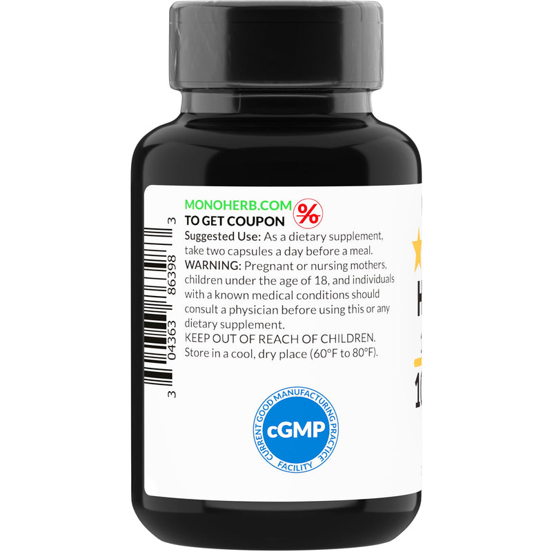 MONOHERB Hibiscus Extract 1000 mg - 90 Vegetarian Capsules