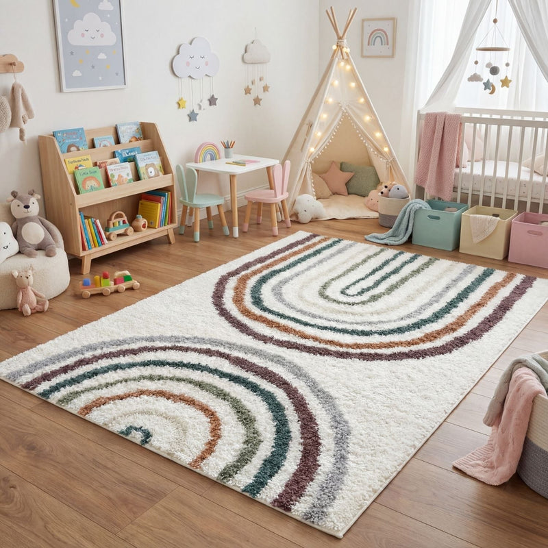 Moodi Shaggy Multicolour Raincat Rug