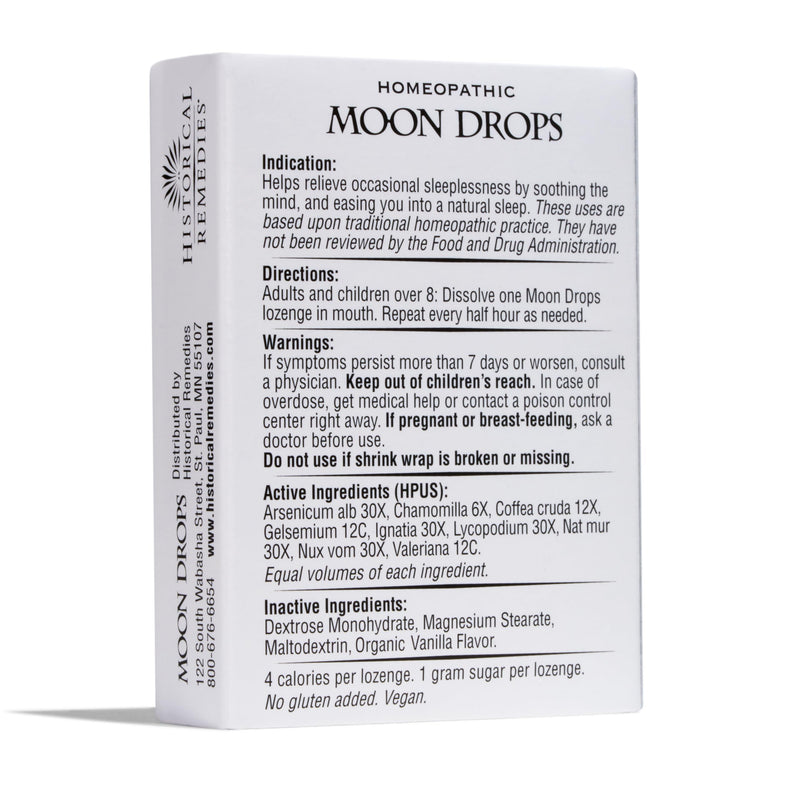 Moon Drops Sleep Aid Lozenges (12 Pack) - Vanilla Flavor, Homeopathic Sleep Support, Vegan & Gluten-Free