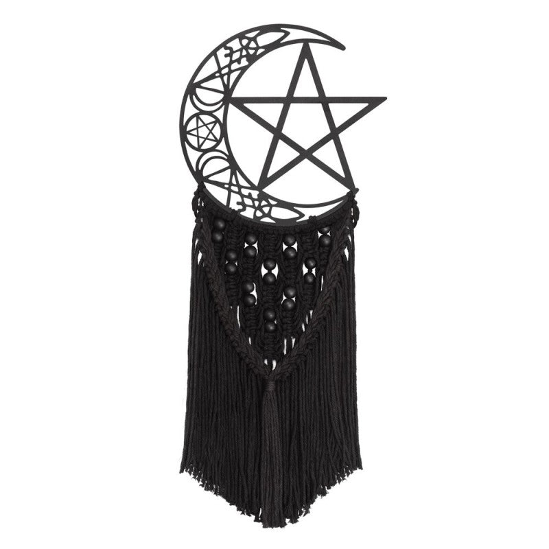 Crescent Moon Wall Hanging Gothic Macrame Décor