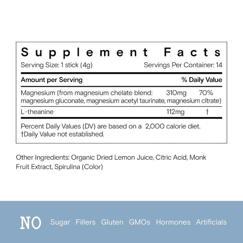 Moon Juice Magnesi-Om Blue Lemon Sticks – Magnesium + L-Theanine for Calm, Brain Health & Regularity