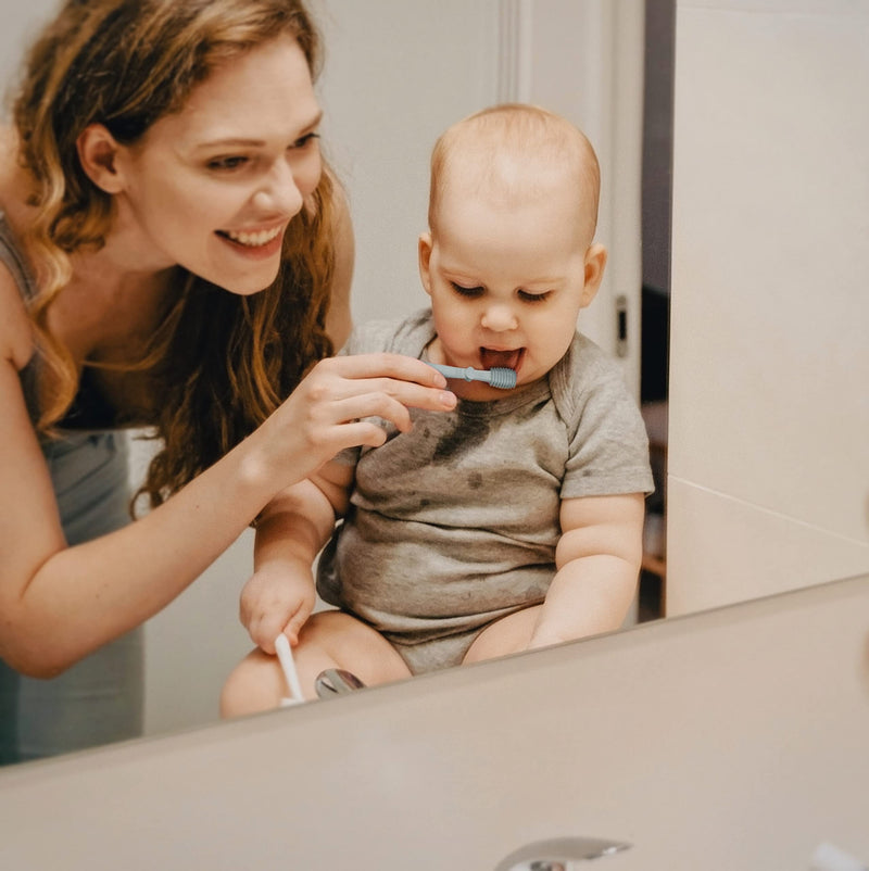 Moonkie Baby Finger Toothbrush & Tongue Cleaner Kit – 2 Pcs, 3 Months+, Blush