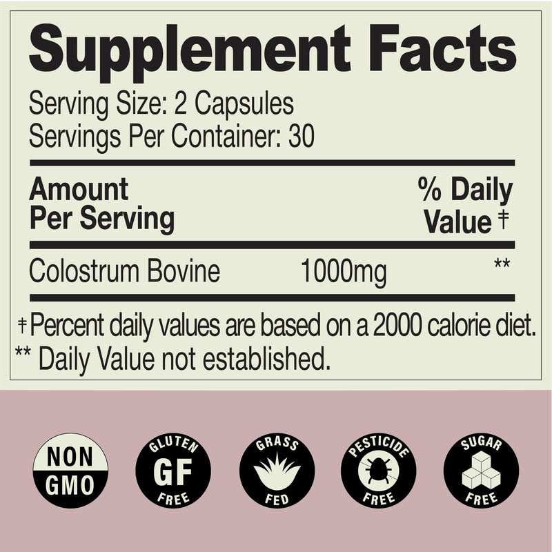 MOOVE Bovine Colostrum Capsules 1000mg – Grass-Fed Dutch Cows | Immune & Gut Support