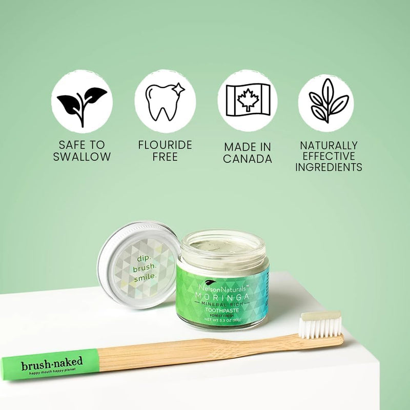 Moringa Mineral Rich Fluoride Free Toothpaste 3.3 oz | Zero Waste & Alkalizing