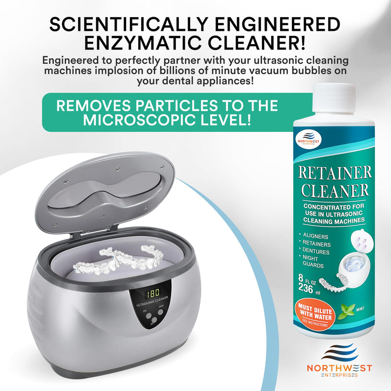 Ultrasonic Retainer Cleaner Solution Concentrate – Mint, 16 oz | Invisalign & Mouthguard Cleaner