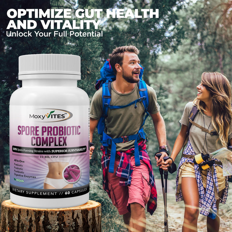 MoxyVites Spore Probiotic Complex – All-in-One Digestive Health with Prebiotics & Probiotics