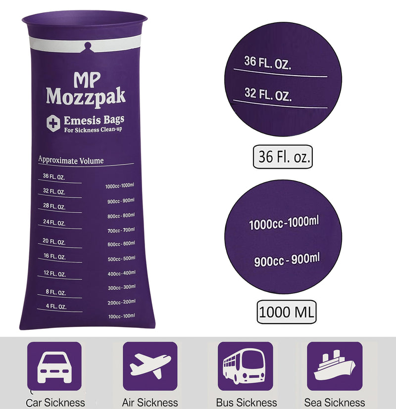 MP Mozzpak Vomit Bags 24-Pack – Medical-Grade, Leak-Proof & Travel-Ready
