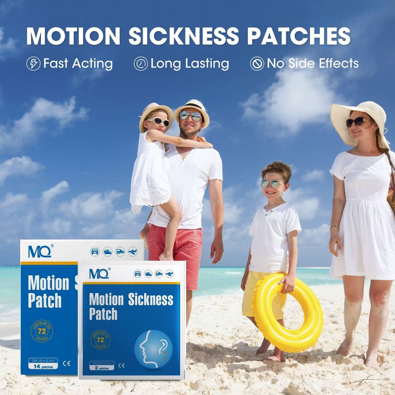 MQ Motion Patches 28ct - Non-Drowsy, Waterproof Sea Sickness Patches for Travel, 72H Lasting