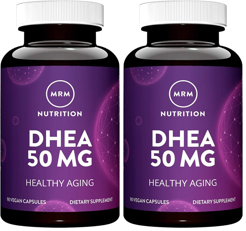 MRM Nutrition DHEA 50mg | Healthy Aging | Micronized for Absorption | Memory + Mood | HPLC Tested for Purity + Potency | Gluten-Free + Vegan + Non GMO | 90 Servings (Pack of 2)