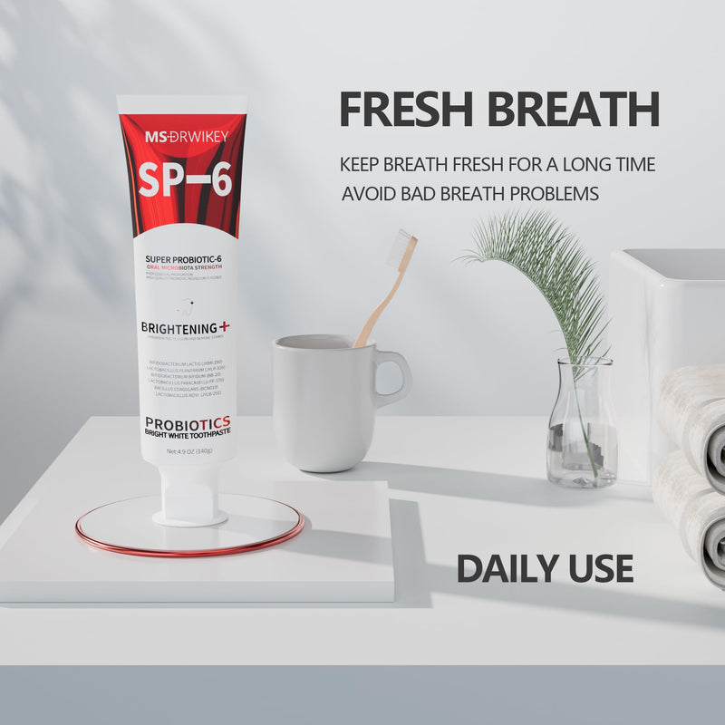 MSDRWIKEY SP-6 Probiotic Whitening Toothpaste - Fluoride-Free, Enamel-Safe
