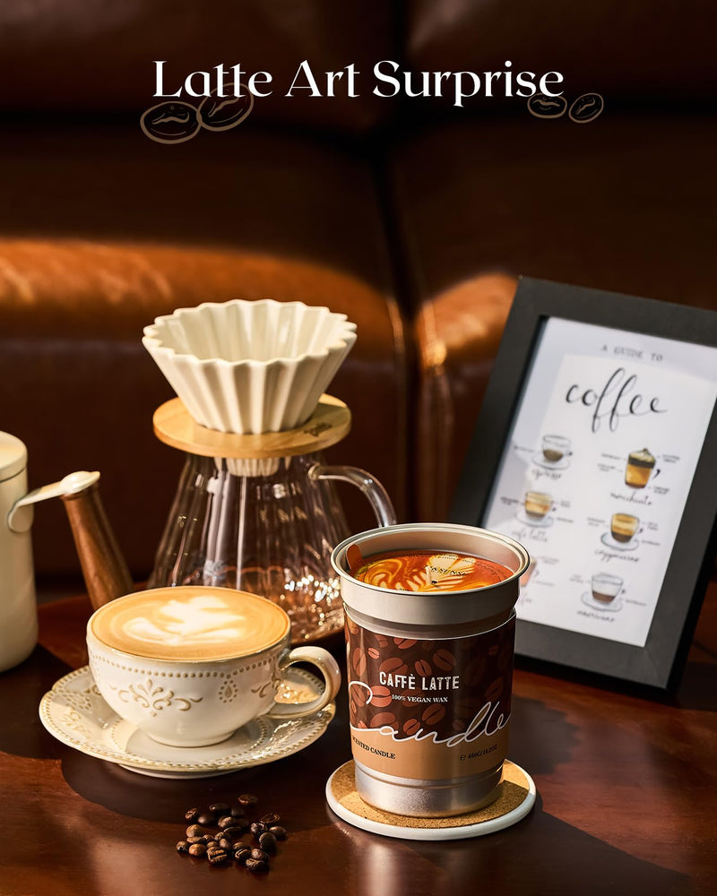 M&SENSE Cappuccino Coffee Scented Candle – 16.2oz Soy Wax, 100-Hour Burn